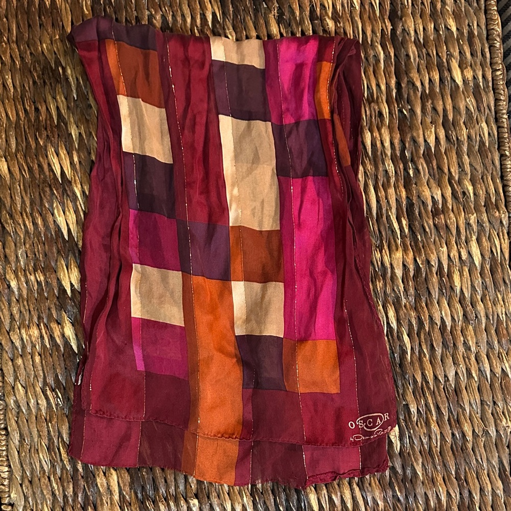 Oscar de la Renta Multicolor Patchwork Scarf